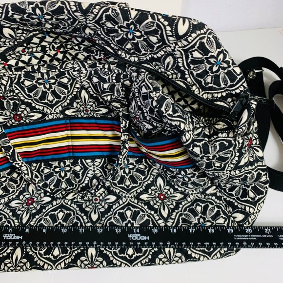Vera Bradley Floral Grand Weekender Travel Bag Retro Stripes Adjustable Strap - Picture 8 of 16